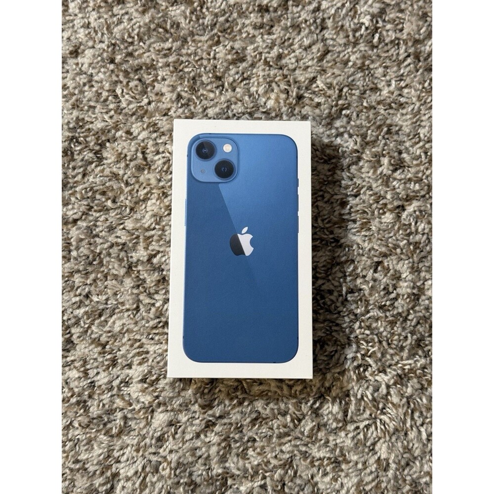 Apple iPhone 13 Blue Empty Retail Box USB-C Lightning Cable SIM Tool Sticker